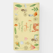 Banderoles fête d'anniversaire de chats et fleurs mégalithiqu (Verticale)