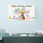Banderoles Fête d'anniversaire de chien Aussiedoodle au Tan a (Salon professionnel)