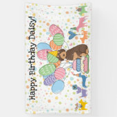 Banderoles Fête d'anniversaire de chien Aussiedoodle au Tan a (Vertical)