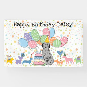 Banderoles Fête d'anniversaire de chien Blue Merle Aussiedood