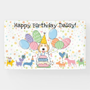 Banderoles Fête d'anniversaire de chien Cockapoo Cavapoo Blen