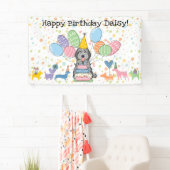 Banderoles Fête d'anniversaire de chien Cockapoo Cavapoo Blue (En situation)