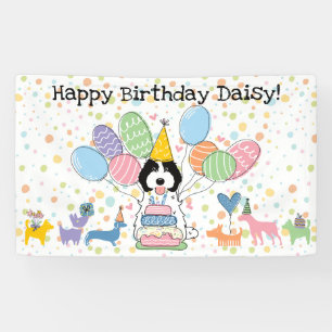 Banderoles Fête d'anniversaire de chien Cockapoo Cavapoo noir