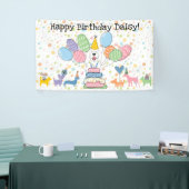 Banderoles Fête d'anniversaire de chien Sheepadoodle blanc (Salon professionnel)