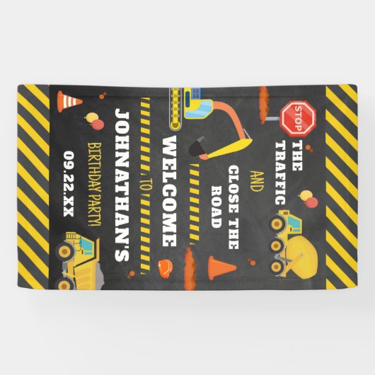 Banderoles Fête d'anniversaire de construction (Horizontal)