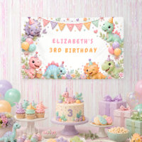 Fête d'anniversaire de dinosaure de fille