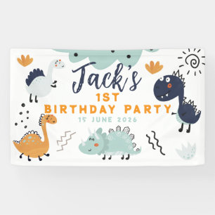 Banderoles Fête d'anniversaire de dinosaure mignon 1 an