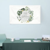 Banderoles Fête d'anniversaire de feuillage d'aquarelle 30ème (Salon professionnel)