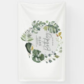 Banderoles Fête d'anniversaire de feuillage d'aquarelle 30ème (Vertical)