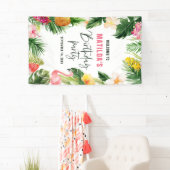 Banderoles Fête d'anniversaire de feuillage tropical lumineux (En situation)