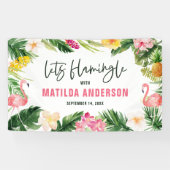 Banderoles Fête d'anniversaire de feuillage tropical lumineux (Horizontal)