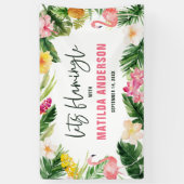 Banderoles Fête d'anniversaire de feuillage tropical lumineux (Vertical)