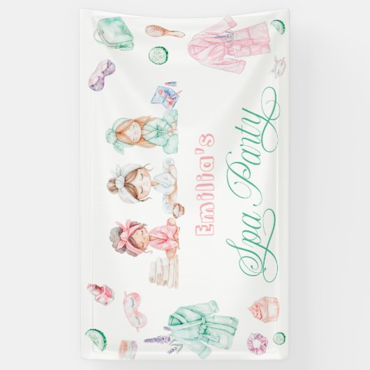 Banderoles Fête d'anniversaire de fille de Spa (Vertical)