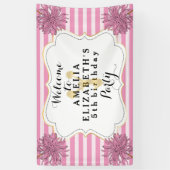 Banderoles Fête d'anniversaire de fille d'or du rose | de (Vertical)