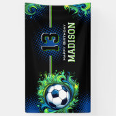 Banderoles Fête d'anniversaire de football (Vertical)