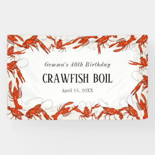 Banderoles Fête d'anniversaire de fruits de mer Bouillie d'éc