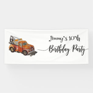 Banderoles Fête d'anniversaire de garçons avec dépanneuse