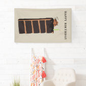 Banderoles Fête d'anniversaire de gâteau au chocolat (En situation)