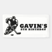 Banderoles Fête d'anniversaire de hockey sur glace Vinyl Outd (Horizontal)