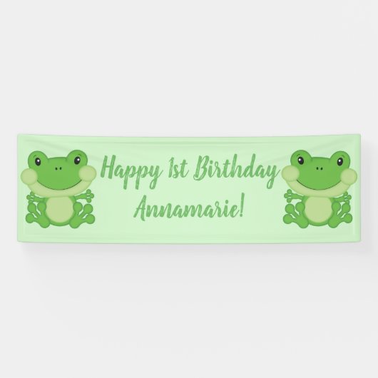 Banderoles Fête d'anniversaire de la grenouille (Horizontal)