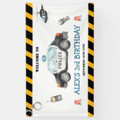 Banderoles Fête d'anniversaire de la police de l'enfant Bienv (Vertical)