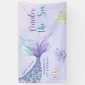 Banderoles Fête d'anniversaire de la sirène à l'avant de la s (Vertical)