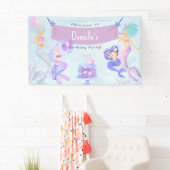 Banderoles Fête d'anniversaire de la Sirène magique (En situation)