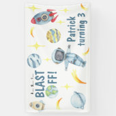 Banderoles Fête d'anniversaire de l'astronaute (Vertical)