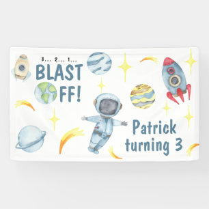 Banderoles Fête d'anniversaire de l'astronaute dans l'espace