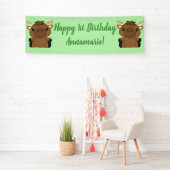 Banderoles Fête d'anniversaire de l'orignal vert (En situation)