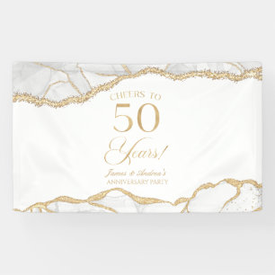 Banderoles Fête d'anniversaire de mariage de 50 ans en Agate 