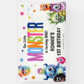 Banderoles Fête d'anniversaire de notre petit monstre (Vertical)
