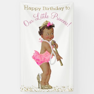Banderoles Fête d'anniversaire de princesse de fille ethnique
