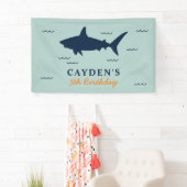 Banderoles Fête d'anniversaire de requins (En situation)