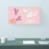 Banderoles Fête d'anniversaire de roller retro (Salon professionnel)