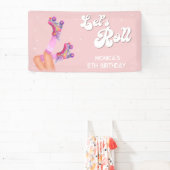 Banderoles Fête d'anniversaire de roller retro (Insitu)