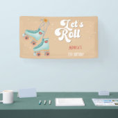 Banderoles Fête d'anniversaire de roller retro (Salon professionnel)