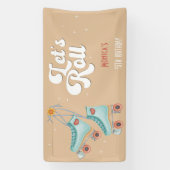 Banderoles Fête d'anniversaire de roller retro (Verticale)