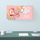 Banderoles Fête d'anniversaire de roller retro (Salon professionnel)