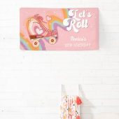 Banderoles Fête d'anniversaire de roller retro (Insitu)