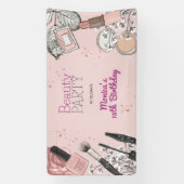 Banderoles Fête d'anniversaire de spa de beauté fille poussié (Verticale)