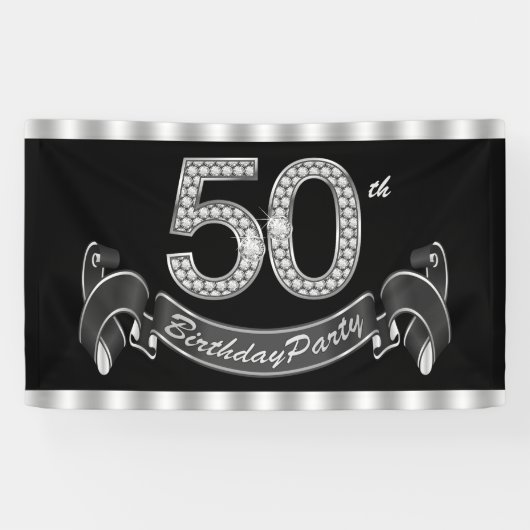 Banderoles Fête d'anniversaire des 50 ans (Horizontal)