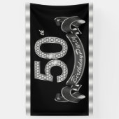 Banderoles Fête d'anniversaire des 50 ans (Vertical)