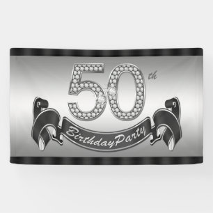 Banderoles Fête d'anniversaire des 50 ans en argent