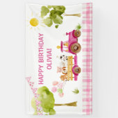 Banderoles Fête d'anniversaire des animaux de ferme de tracte (Vertical)