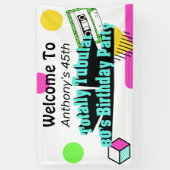 Banderoles Fête d'anniversaire des années 80 (Vertical)