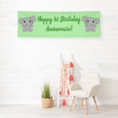 Banderoles Fête d'anniversaire des éléphants (En situation)