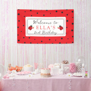 Banderoles Fête d'anniversaire des enfants avec la coccinelle