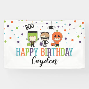 Banderoles Fête d'anniversaire d'Halloween colorée pour enfan