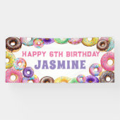 Banderoles Fête d'anniversaire Donut Joyeux 6e anniversaire (Horizontal)